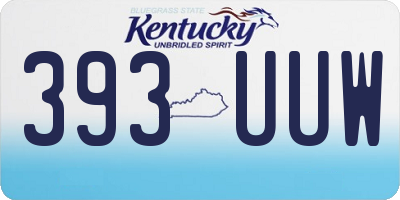 KY license plate 393UUW