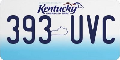 KY license plate 393UVC