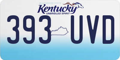 KY license plate 393UVD