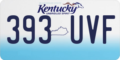 KY license plate 393UVF