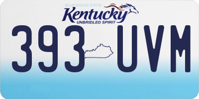 KY license plate 393UVM