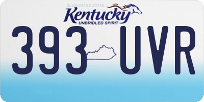 KY license plate 393UVR