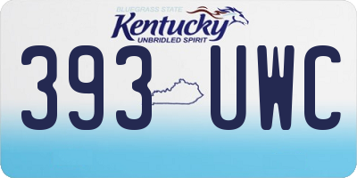 KY license plate 393UWC