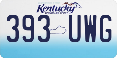 KY license plate 393UWG