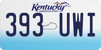 KY license plate 393UWI