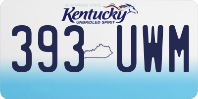 KY license plate 393UWM