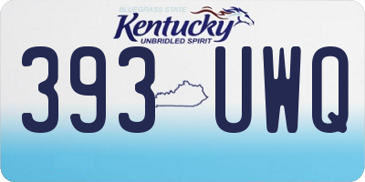 KY license plate 393UWQ
