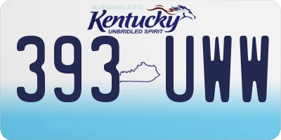 KY license plate 393UWW