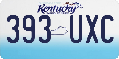 KY license plate 393UXC