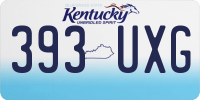KY license plate 393UXG