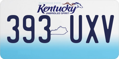 KY license plate 393UXV