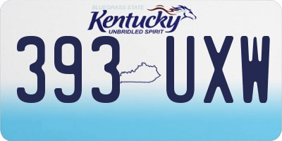 KY license plate 393UXW