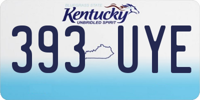 KY license plate 393UYE