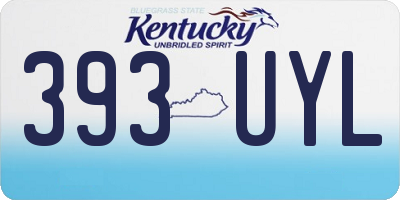 KY license plate 393UYL
