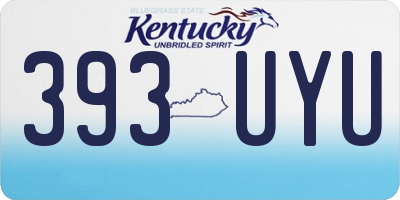 KY license plate 393UYU