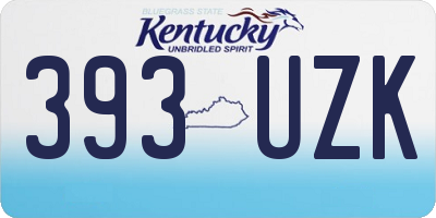 KY license plate 393UZK