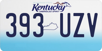 KY license plate 393UZV