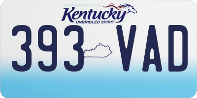 KY license plate 393VAD