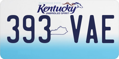 KY license plate 393VAE