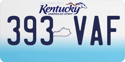 KY license plate 393VAF