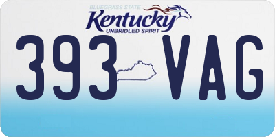 KY license plate 393VAG