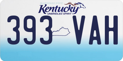 KY license plate 393VAH