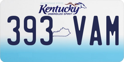 KY license plate 393VAM