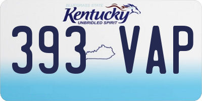 KY license plate 393VAP