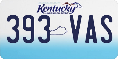 KY license plate 393VAS