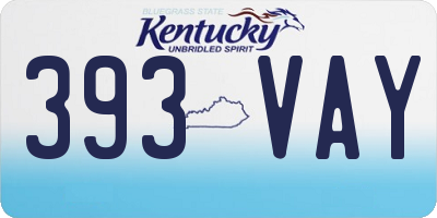 KY license plate 393VAY