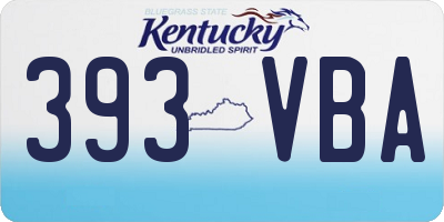 KY license plate 393VBA