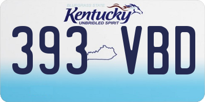 KY license plate 393VBD