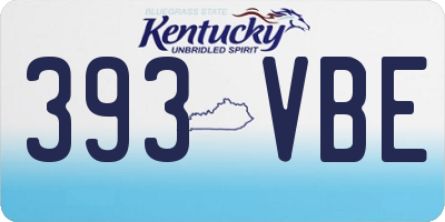 KY license plate 393VBE