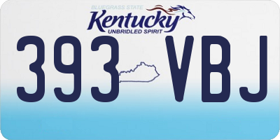 KY license plate 393VBJ