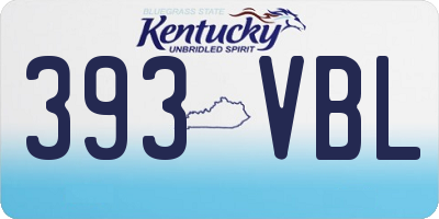 KY license plate 393VBL