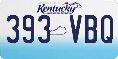 KY license plate 393VBQ