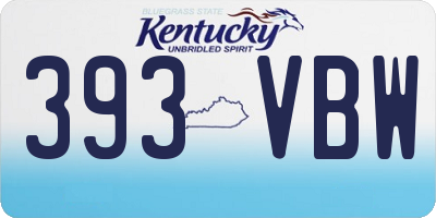 KY license plate 393VBW