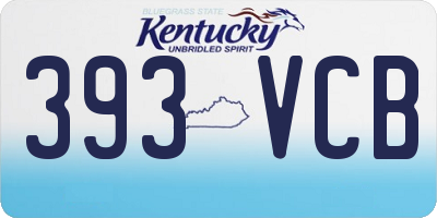 KY license plate 393VCB