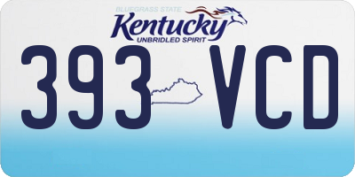 KY license plate 393VCD