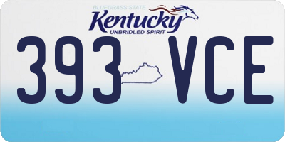 KY license plate 393VCE