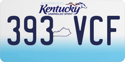 KY license plate 393VCF