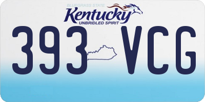 KY license plate 393VCG