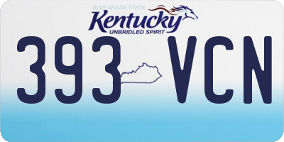 KY license plate 393VCN