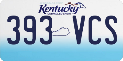 KY license plate 393VCS