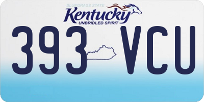 KY license plate 393VCU