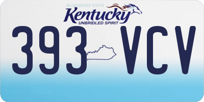 KY license plate 393VCV