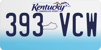 KY license plate 393VCW