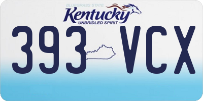 KY license plate 393VCX