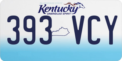 KY license plate 393VCY