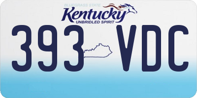 KY license plate 393VDC